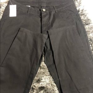 Plaid & Plain Black Skinny Fit Pants